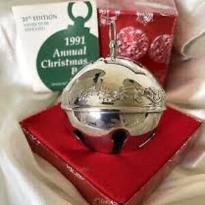 Vintage 1991 Wallace Silversmiths Silver Sleigh Bell - 21st Annual Ornament